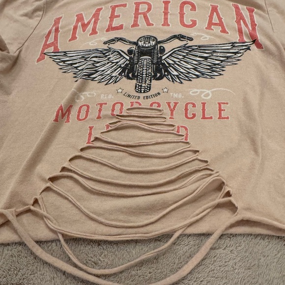 January 7 Tan American Motorcycle Crop Top - Picture 2 of 4